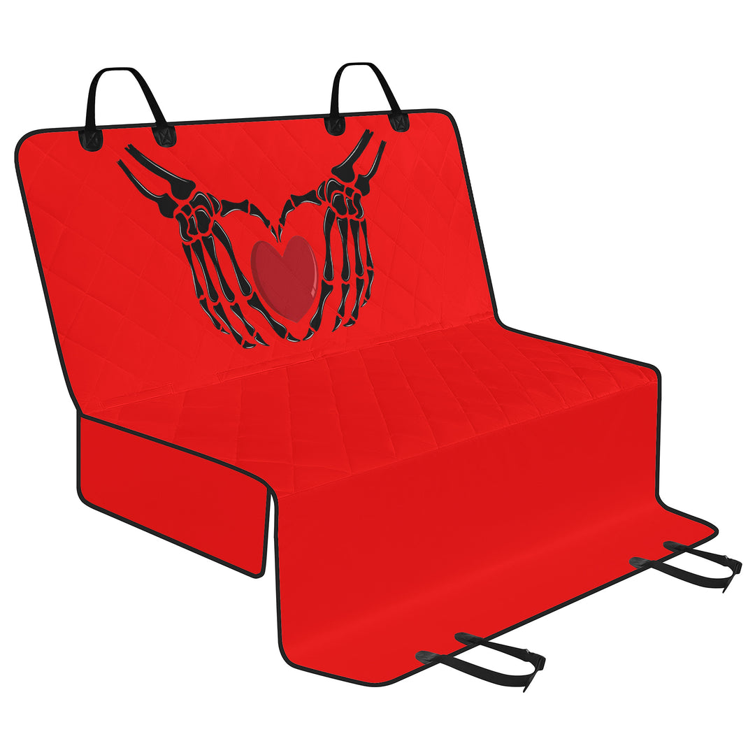 Ti Amo I love you - Exclusive Brand - Red - Skeleton Hands with Heart - Car Pet Seat Covers