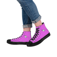 Load image into Gallery viewer, Ti Amo I love you - Exclusive Brand - Deep Lavender Magenta - Paper Airplane - High Top Canvas Shoes - Black Soles
