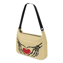 Load image into Gallery viewer, Ti Amo I love you - Exclusive Brand - Double Colonial White - Skeleton Heart Hands  -  Journey Computer Shoulder Bag
