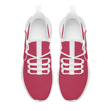 Load image into Gallery viewer, Ti Amo I love you - Exclusive Brand - Viva Magenta -  Double Heart - Womens Mesh Knit Shoes - White Soles
