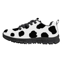 Load image into Gallery viewer, Ti Amo I love you - Exclusive Brand - White with Black Cow Spots - Kids Sneakers - Black Soles
