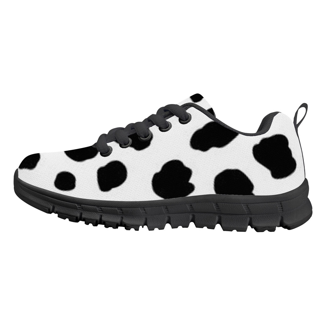 Ti Amo I love you - Exclusive Brand - White with Black Cow Spots - Kids Sneakers - Black Soles