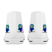 Load image into Gallery viewer, Ti Amo I love you - Exclusive Brand - White - 3 Owls - High-Top Canvas Shoes - White
