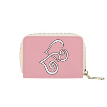 Load image into Gallery viewer, Ti Amo I love you - Exclusive Brand - Mandys Pink - Double White Heart - PU Leather - PU Leather - Zipper Card Holder
