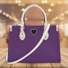 Load image into Gallery viewer, Ti Amo I love you - Exclusive Brand - Purple Jam - Luxury Womens PU Tote Bag - Cream Straps
