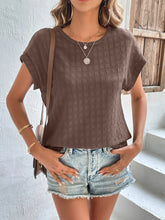 Load image into Gallery viewer, Textured Round Neck Short Sleeve Top
