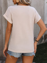 Load image into Gallery viewer, Mandy Cable-Knit Round Neck Short Sleeve T-Shirt
