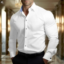Load image into Gallery viewer, Mens Lapel Long-sleeved Slim-Fit Shirt
