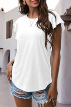 Load image into Gallery viewer, Ruffled Round Neck Cap Sleeve Blouse
