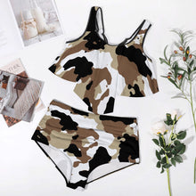 Load image into Gallery viewer, Ti Amo I love you - Exclusive Brand - White, Cod Gray, Donkey Brown, Tobacco Brown 2 Camouflage - Womens Plus Size - Bikini Swimsuit
