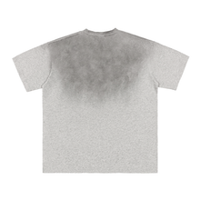 Load image into Gallery viewer, Vintage Washed Upper Body Grey Gradient on Aged Frayed T-Shirt
