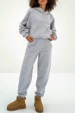 Load image into Gallery viewer, Gray Solid Exposed Seams Hoodie and Joggers Activewear Set
