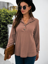 Load image into Gallery viewer, Half Button Long Sleeve T-Shirt
