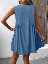 Load image into Gallery viewer, Ruched V-Neck Sleeveless Mini Dress
