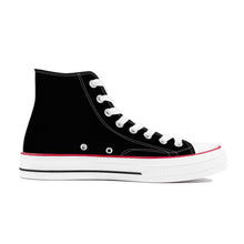 Load image into Gallery viewer, Ti Amo I love you - Exclusive Brand - Black- White Daisy - High Top Canvas Shoes - White  Soles
