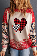 Load image into Gallery viewer, Heart Leopard Round Neck Sweatshirt
