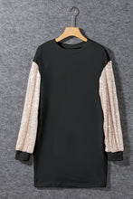 Load image into Gallery viewer, Sequin Round Neck Long Sleeve Dress
