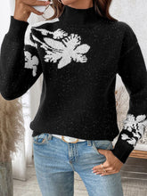 Load image into Gallery viewer, Perfee Flower Mock Neck Long Sleeve Sweater
