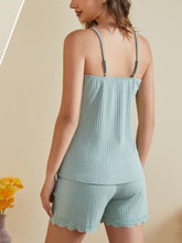 Load image into Gallery viewer, Ribbed Scoop Neck Top and Shorts Lounge Set
