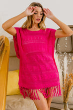 Load image into Gallery viewer, BiBi Fringed Hem Knit Top
