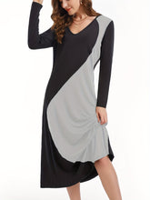 Load image into Gallery viewer, Contrast Long Sleeve Midi Dress
