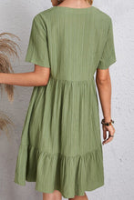 Load image into Gallery viewer, Full Size Ruched V-Neck Short Sleeve Dress
