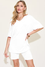 Load image into Gallery viewer, Basic Bae Bamboo Full Size  V-Neck Drop Shoulder T-Shirt and Shorts Set
