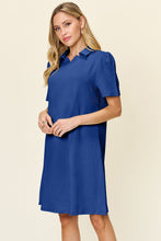 Load image into Gallery viewer, Double Take Full Size Texture Collared Neck Short Sleeve Dress
