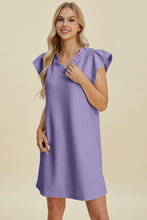 Load image into Gallery viewer, Double Take Full Size Ruffled V-Neck Cap Sleeve Dress
