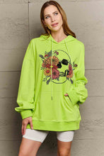 Load image into Gallery viewer, Simply Love Simply Love Full Size Floral Skull Graphic Hoodie
