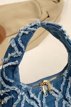 Load image into Gallery viewer, Raw Edge Denim Handbag with Pouch
