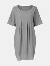 Load image into Gallery viewer, Full Size Round Neck Half Sleeve Dress with Pockets
