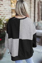 Load image into Gallery viewer, Contrast Half Button Long Sleeve Sweatshirt
