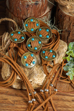 Load image into Gallery viewer, Chestnut Western Turquoise Decor Layered String Tassel Belt
