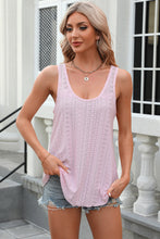 Load image into Gallery viewer, Eyelet Scoop Neck Wide Strap Tank
