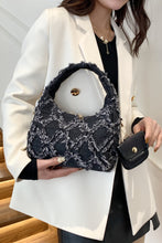 Load image into Gallery viewer, Raw Edge Denim Handbag with Pouch
