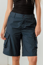 Load image into Gallery viewer, Tasha Apparel Navy Cargo Bermuda Shorts
