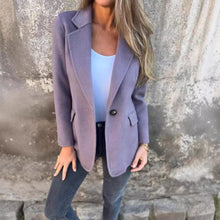 Load image into Gallery viewer, Womens Button Lapel Short Blazer Jacket Outwear
