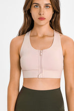 Load image into Gallery viewer, Zip Up Racerback Sports Bra
