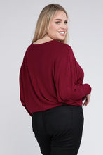 Load image into Gallery viewer, Plus Ribbed Batwing Long Sleeve Boat Neck Sweater
