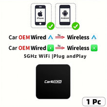 Load image into Gallery viewer, CarAIBOX 2in1 Wireless CarPlay Dongle Wireless Android Auto Box For Car Radio with Wired CarPlay
