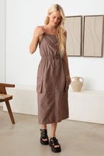 Load image into Gallery viewer, Le Lis Adjustable Strap Waist Drawstring Cargo Midi Dress
