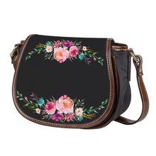 Load image into Gallery viewer, Ti Amo I love you - Exclusive Brand - Heavy Metal - Front &amp; Top Floral Swag - Saddle Bag
