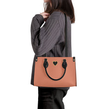 Load image into Gallery viewer, Ti Amo I love you - Exclusive Brand - Orange Salmon - Luxury Womens PU Tote Bag - Black Straps
