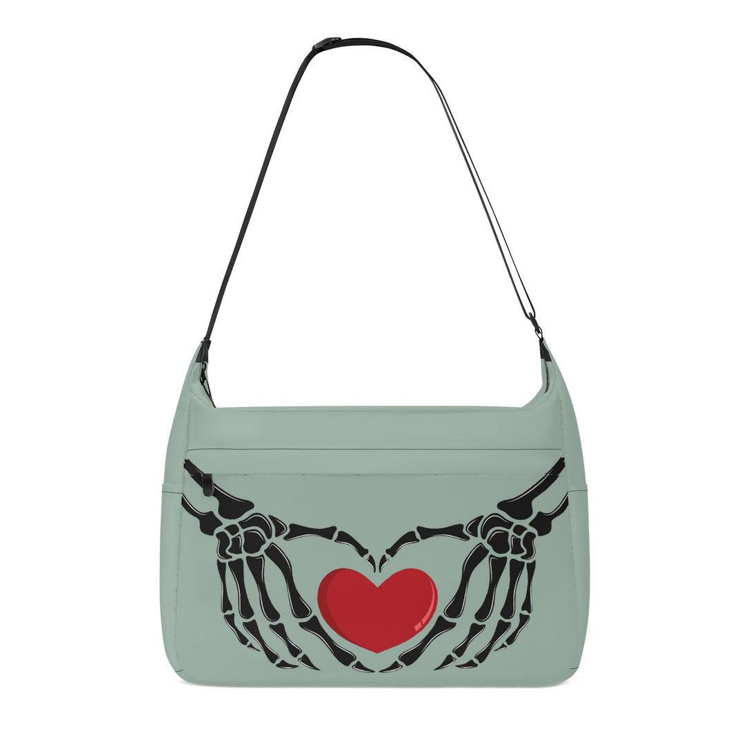 Ti Amo I love you - Exclusive Brand - Summer Green - Skeleton Heart Hands  -  Journey Computer Shoulder Bag