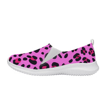 Load image into Gallery viewer, Ti Amo I love you - Exclusive Brand - Persian Pink with Cerise Leopard Spots - Womens Casual Slip On Shoes
