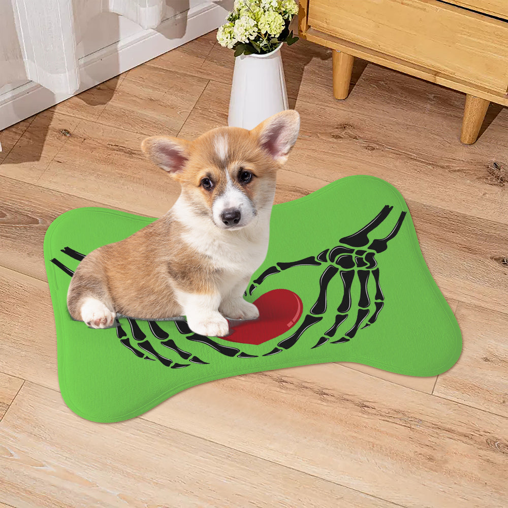 Ti Amo I love you - Exclusive Brand - Pastel Green - Skeleton Hands with Heart  - Big Paws Pet Rug