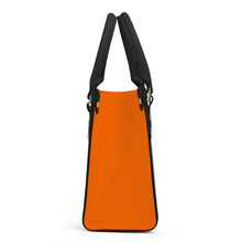 Load image into Gallery viewer, Ti Amo I love you - Exclusive Brand - Dark Orange  - Luxury Women PU Tote Bag - Black Straps
