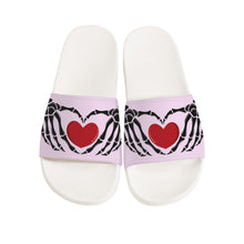 Load image into Gallery viewer, Ti Amo I love you - Exclusive Brand - Carousel Pink - Skeleton Hands with Heart -  Slide Sandals - White Soles
