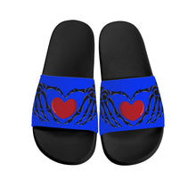 Load image into Gallery viewer, Ti Amo I love you - Exclusive Brand - Bkue Bkue Eyes - Skeleton Hands with Heart - Slide Sandals - Black Soles
